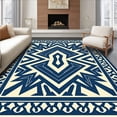 thumbnail image 1 of ODIKA 4' x 6' Machine Washable Non-Slip Area Rug, Geometric Triangle High Traffic Rug, Blue, 376252, 1 of 7