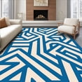 thumbnail image 1 of ODIKA 4' x 6' Machine Washable Non-Slip Area Rug, Geometric Triangle High Traffic Rug, Blue, 437450, 1 of 7