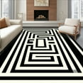 thumbnail image 1 of ODIKA 4' x 6' Machine Washable Non-Slip Area Rug, Geometric labyrinth High Traffic Rug, White, 6137, 1 of 7