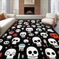 thumbnail image 1 of ODIKA 4'x6' Machine Washable Non-Slip Area Rug, Contemporary Dark Humor Design High Traffic Rug, Black, 19274, 1 of 7