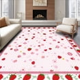 thumbnail image 1 of ODIKA 4' x 6' Machine Washable Non-Slip Area Rug, Kawaii Strawberry High Traffic Rug, Red, 26569, 1 of 7