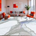 thumbnail image 1 of ODIKA 4'x6' Machine Washable Non-Slip Area Rug, Arctic Shimmering Pelt Style High Traffic Rug, White, 127082, 1 of 7