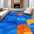 thumbnail image 1 of ODIKA 4'x6' Machine Washable Non-Slip Area Rug, Contemporary Vibrant Wave Design High Traffic Rug, Blue, 32901, 1 of 7
