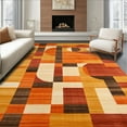 thumbnail image 1 of ODIKA 4'x6' Machine Washable Non-Slip Area Rug, Orange Rust Copper Abstract Geometric Shape High Traffic Rug, Orange, 86283, 1 of 7