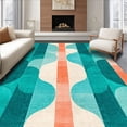 thumbnail image 1 of ODIKA 4'x6' Machine Washable Non-Slip Area Rug, Wave Rider Abstract Surf High Traffic Rug, Green, 38590, 1 of 7