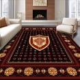 thumbnail image 1 of ODIKA 4' x 6' Machine Washable Non-Slip Area Rug, Middle Eastern Heraldic Medallion High Traffic Rug, Black, 183073, 1 of 7