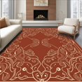 thumbnail image 1 of ODIKA 4' x 6' Machine Washable Non-Slip Area Rug, Middle Eastern Leaf High Traffic Rug, Brown, 364094, 1 of 7