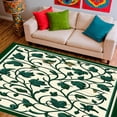 thumbnail image 1 of ODIKA 4' x 6' Machine Washable Non-Slip Area Rug, Middle Eastern Leaf High Traffic Rug, Green, 182962, 1 of 7