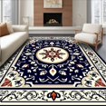 thumbnail image 1 of ODIKA 4' x 6' Machine Washable Non-Slip Area Rug, Middle Eastern Medallion High Traffic Rug, Blue, 348977, 1 of 7