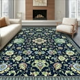 thumbnail image 1 of ODIKA 4' x 6' Machine Washable Non-Slip Area Rug, Middle Eastern Medallion High Traffic Rug, Blue, 9647, 1 of 7