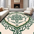 thumbnail image 1 of ODIKA 4' x 6' Machine Washable Non-Slip Area Rug, Middle Eastern Medallion High Traffic Rug, Green, 356100, 1 of 7