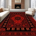 thumbnail image 1 of ODIKA 4'x6' Machine Washable Non-Slip Area Rug, Unique Ominous Artful Composition High Traffic Rug, Red, 26974, 1 of 7