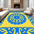 thumbnail image 1 of ODIKA 4' x 6' Machine Washable Non-Slip Area Rug, Middle Eastern Medallion High Traffic Rug, Yellow, 371370, 1 of 7
