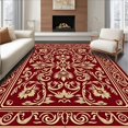 thumbnail image 1 of ODIKA 4' x 6' Machine Washable Non-Slip Area Rug, Middle Eastern Palmette High Traffic Rug, Red, 350743, 1 of 7