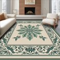 thumbnail image 1 of ODIKA 4' x 6' Machine Washable Non-Slip Area Rug, Middle Eastern Snowflake High Traffic Rug, Beige, 314292, 1 of 7