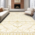 thumbnail image 1 of ODIKA 4'x6' Machine Washable Non-Slip Area Rug, Radiant Courtyard Medley with Abstract Arches and Joyful Motifs High Traffic Rug, Beige, 195678, 1 of 7