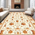 thumbnail image 1 of ODIKA 4'x6' Machine Washable Non-Slip Area Rug, Vintage Jar with Decorative Lattice and Botanical Embellishments High Traffic Rug, Beige, 122987, 1 of 7