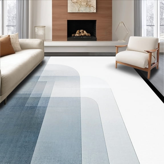 ODIKA 4'x6' Machine Washable Non-Slip Area Rug, Spectral Whispers Ethereal Shadow Floor Design High Traffic Rug, Gray, 180223