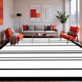 thumbnail image 1 of ODIKA 4' x 6' Machine Washable Non-Slip Area Rug, Minimalist Horizontal-Stripe High Traffic Rug, Gray, 39219, 1 of 7