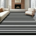 thumbnail image 1 of ODIKA 4' x 6' Machine Washable Non-Slip Area Rug, Minimalist Stripe High Traffic Rug, Black, 60656, 1 of 7