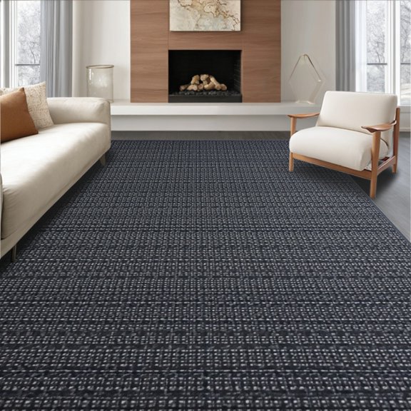 ODIKA 4'x6' Machine Washable Non-Slip Area Rug, Industrial Strength Floor for High Traffic Areas Tough Entry High Traffic Rug, Black, 109657