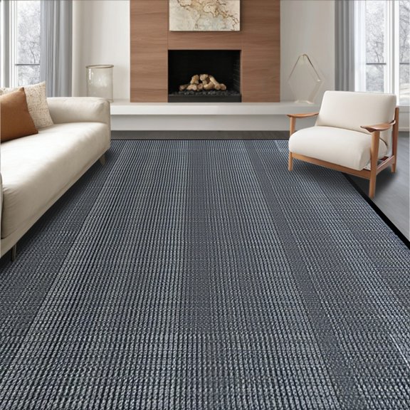 ODIKA 4'x6' Machine Washable Non-Slip Area Rug, Dark Grey Desk Chair Anti Slip Floor Protector High Traffic Rug, Gray, 109786
