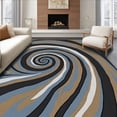 thumbnail image 1 of ODIKA 4' x 6' Machine Washable Non-Slip Area Rug, Op Art Spiral High Traffic Rug, Black, 437968, 1 of 7