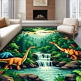 thumbnail image 1 of ODIKA 4'x6' Machine Washable Non-Slip Area Rug, Charming Fossil Inspired Style High Traffic Rug, Green, 8491, 1 of 7