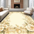 thumbnail image 1 of ODIKA 4'x6' Machine Washable Non-Slip Area Rug, Heritage Blossom Entryway Beige High Traffic Rug, Beige, 44810, 1 of 7