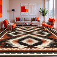 thumbnail image 1 of ODIKA 4' x 6' Machine Washable Non-Slip Area Rug, Southwestern Diamond High Traffic Rug, Brown, 126237, 1 of 7