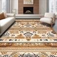 thumbnail image 1 of ODIKA 4' x 6' Machine Washable Non-Slip Area Rug, Southwestern Triangle High Traffic Rug, Beige, 25984, 1 of 7