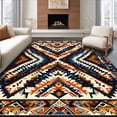 thumbnail image 1 of ODIKA 4'x6' Machine Washable Non-Slip Area Rug, Vintage Inspired with Intricate Geometric Motifs High Traffic Rug, Orange, 125992, 1 of 7