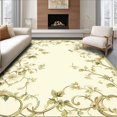 thumbnail image 1 of ODIKA 4'x6' Machine Washable Non-Slip Area Rug, Elegant Botanical Motif with Vintage Floral Scrollwork Beige High Traffic Rug, Ivory, 206526, 1 of 7