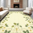 thumbnail image 1 of ODIKA 4'x6' Machine Washable Non-Slip Area Rug, Verdant Trellis Design Subtle Botanical Print High Traffic Rug, Beige, 207170, 1 of 7