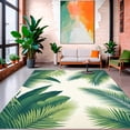 thumbnail image 1 of ODIKA 4' x 6' Machine Washable Non-Slip Area Rug, Tropical Palm-Frond High Traffic Rug, Green, 167519, 1 of 7