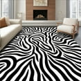 thumbnail image 1 of ODIKA 4'x6' Machine Washable Non-Slip Area Rug, Wild Stripe Accent Animal Print Design High Traffic Rug, Black, 287896, 1 of 7