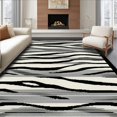 thumbnail image 1 of ODIKA 4' x 6' Machine Washable Non-Slip Area Rug, Zebra Wavy-Stripe High Traffic Rug, Gray, 283351, 1 of 7