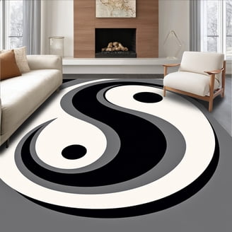 Yin Yang Rugs for Home Decor Featuring Black and White Designs