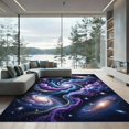 thumbnail image 1 of ODIKA 4' x 6' Machine Washable Non-Slip Area Rug, abstract print High Traffic Rug, Blue, 941132, 1 of 7
