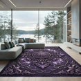 thumbnail image 1 of ODIKA 4' x 6' Machine Washable Non-Slip Area Rug, antique bordered High Traffic Rug, Purple, 1006294, 1 of 7