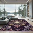 thumbnail image 1 of ODIKA 4' x 6' Machine Washable Non-Slip Area Rug, antique floral High Traffic Rug, Purple, 1133613, 1 of 7