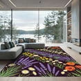 thumbnail image 1 of ODIKA 4' x 6' Machine Washable Non-Slip Area Rug, cottagecore floral High Traffic Rug, Purple, 1136388, 1 of 7
