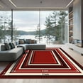 thumbnail image 1 of ODIKA 4' x 6' Machine Washable Non-Slip Area Rug, geometric bordered High Traffic Rug, Red, 1111835, 1 of 7