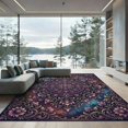 thumbnail image 1 of ODIKA 4' x 6' Machine Washable Non-Slip Area Rug, oriental floral High Traffic Rug, Purple, 1006284, 1 of 7