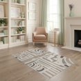 thumbnail image 1 of ODIKA 4'x6' Beige Abstract Geometric Design Washable Area Rug Modern Mocha Natural Inspired Pattern for Dorm Room, Small Living Stain Resistant Low Profile, Easy Care, 1 of 7