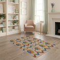 thumbnail image 1 of ODIKA 4'x6' Beige Abstract Geometric Washable Area Rug Modern Artistic With Dynamic Shapes And Flowing Lines for Home Office, Under Desk, Non-Slip Chair-Friendly, Flatwoven, 1 of 7