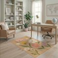 thumbnail image 1 of ODIKA 4'x6' Beige Blossom Harmony Garden Design Washable Area Rug Elegant Spring Floral Motifs with Lush Greens Stain Resistant, Low Pile, Easy Care for Dorm Room, Small Living, 1 of 7