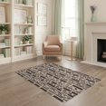 thumbnail image 1 of ODIKA 4'x6' Beige Brown Geometric Bark Pattern Washable Area Rug Intricate Motif with Modern Flair for Dorm Room, Small Living Stain Resistant Low Profile, Easy Care, 1 of 7