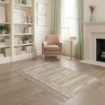 thumbnail image 1 of ODIKA 4'x6' Beige Brown Geometric Pattern Washable Area Rug Contemporary Design with Modern Flair for Home Office, Under Desk, Non-Slip Chair-Friendly, Flatwoven, 1 of 7