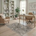 thumbnail image 1 of ODIKA 4'x6' Beige Gray Geometric Abstract Design Washable Area Rug Modern Art Inspired Pattern for Home Office, Under Desk, Non-Slip Chair-Friendly, Flatwoven, 1 of 7